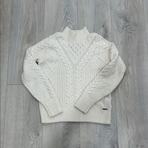 Abercrombie & Fitch Men's Ivory Cable Knit Sweater